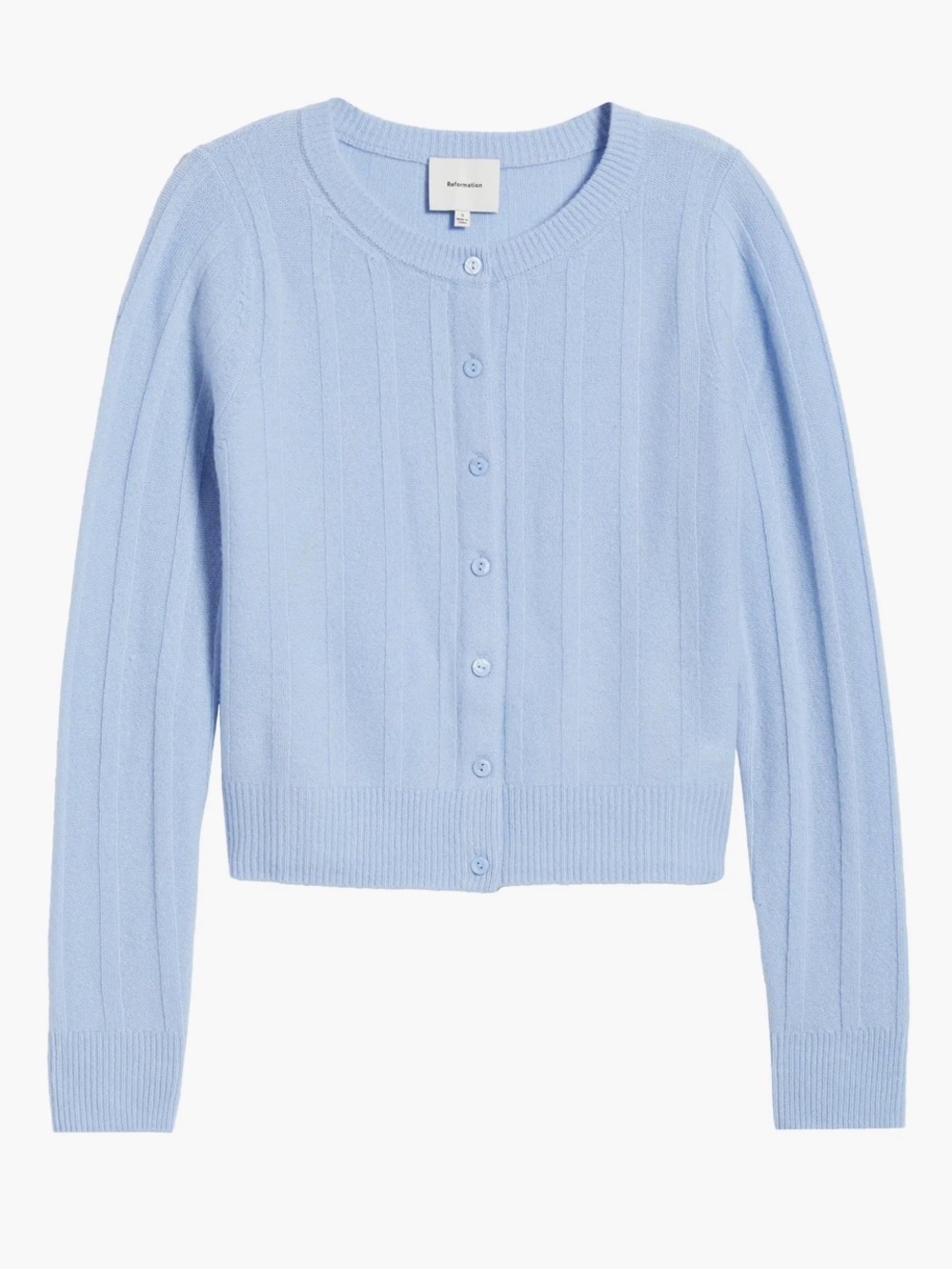Reformation Ice Water Hannah Wool Cardigan